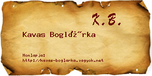 Kavas Boglárka névjegykártya